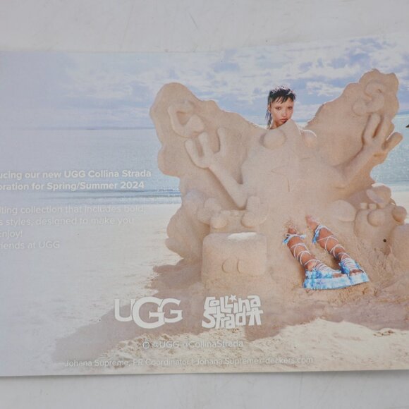 UGG X Collina Straga Goldenglow Platform Women's 8 Blue Floral Gladiator Sandals - Picture 12 of 12